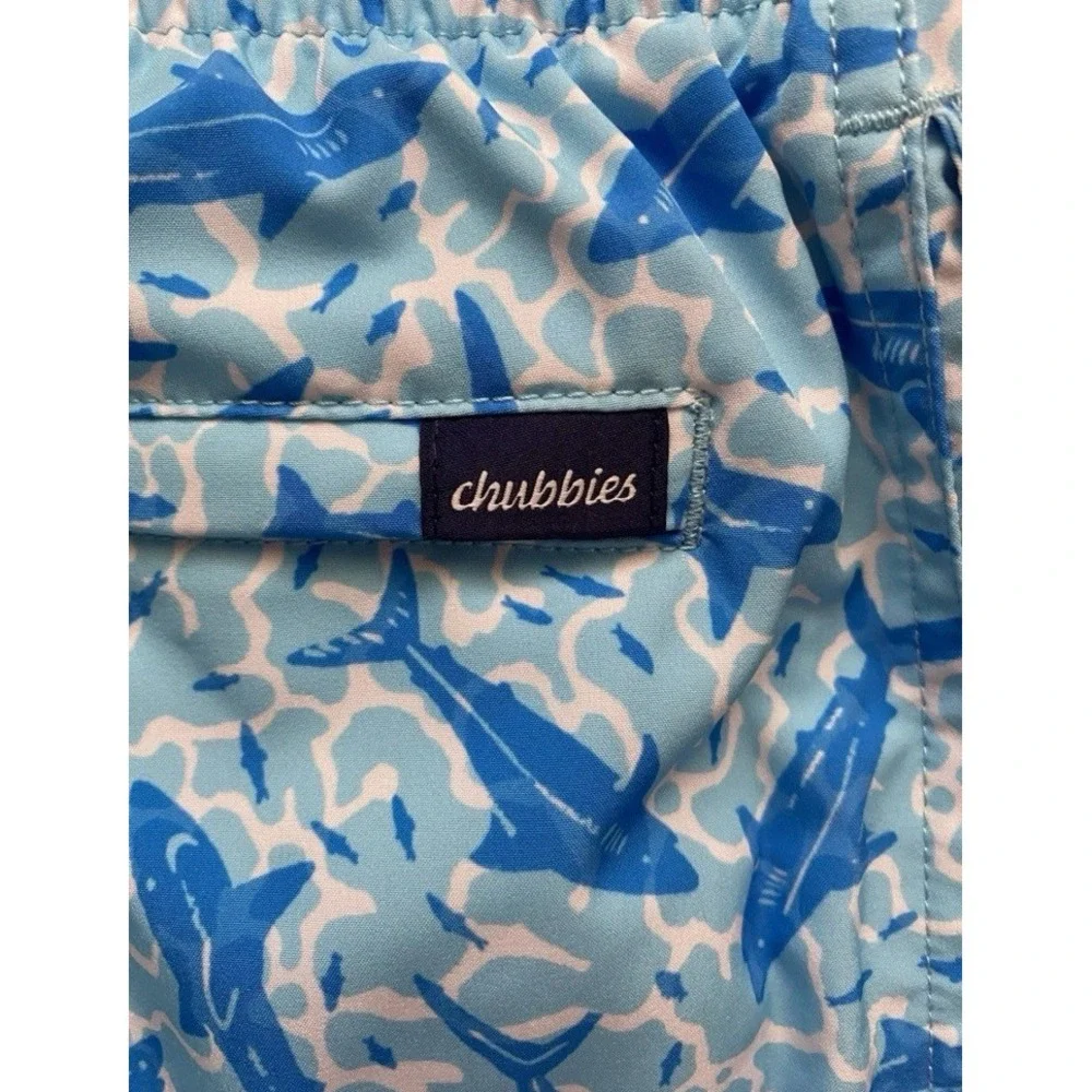 Chubbies Classic Swim Trunks Size S The Shark Sides Mesh Lined Pockets New